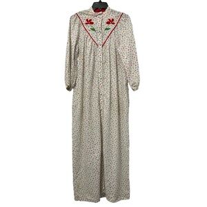 Vintage Models Coat Snap Button Floral Housecoat Size 12